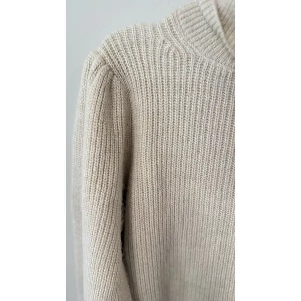 J.Crew Puff-Sleeve Turtleneck Sweater in ivory Size Large - Image 4
