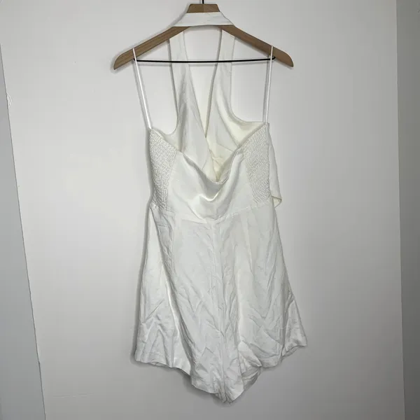 Amanda Uprichard Isadore Romper Linen White Womens XL Revolve - Image 4