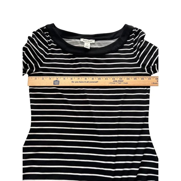 White House‎ Black Market Striped 3/4 Sleeve Boat Neck Dress Size Medium - Image 6