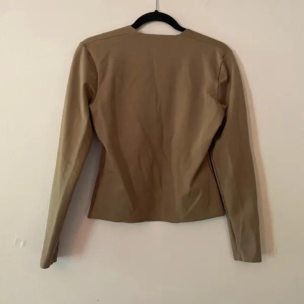 Abercrombie & Fitch Brown Square Neck Long Sleeve Minimalist Stretchy Medium - Image 5