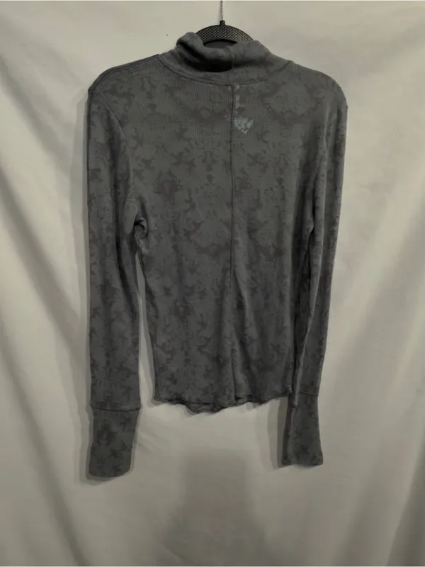 Free People Intimately You and I Gray/black Long Sleeve Turtleneck Top Small NEW - Image 4
