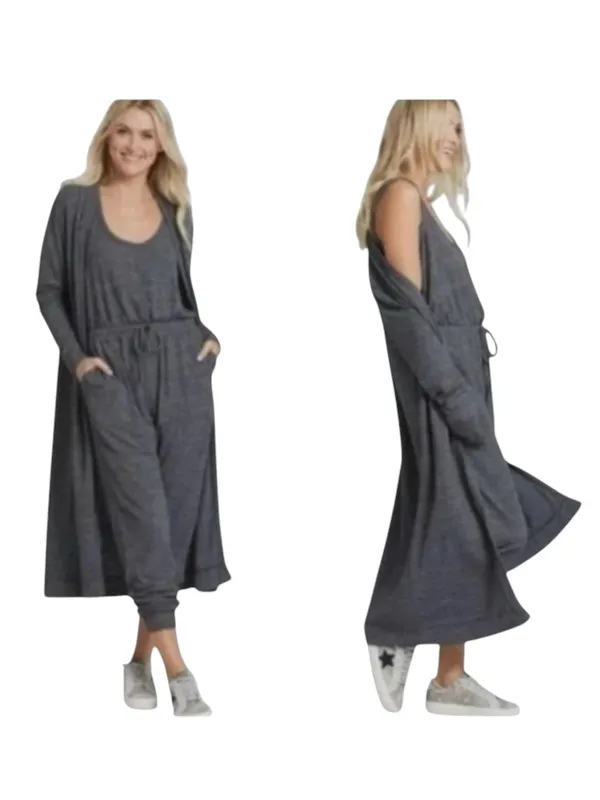 Free People FP Beach ☀︎︎ Bicoastal Open Duster Long Cardi ☀︎︎ Charcoal ☀︎︎ Small - Image 14