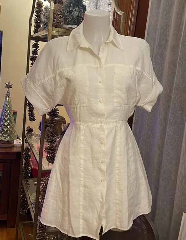 Zara Short Shirt Dress Medium - Image 5