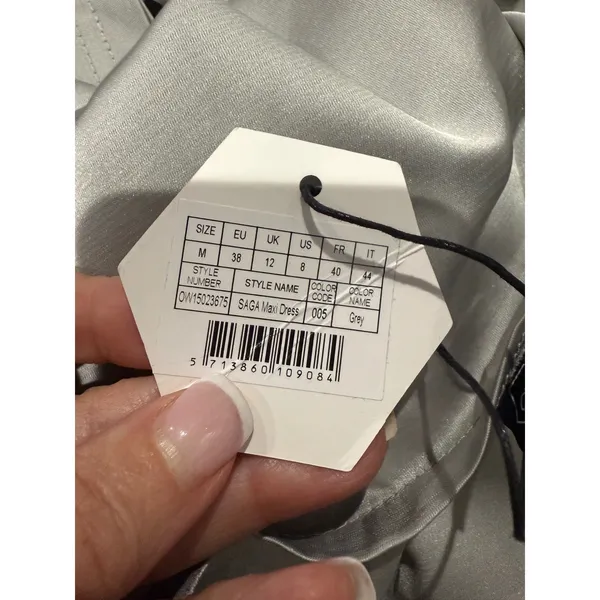 NWT OW Collection Saga Satin‎ Maxi Dress Grey Sz Medium $250 - Image 7
