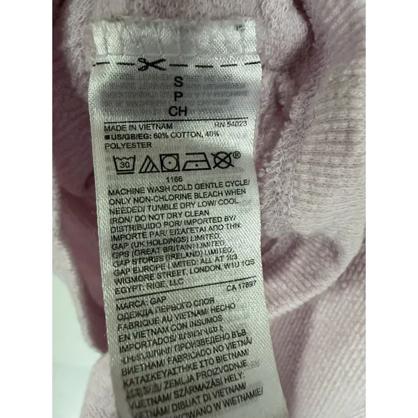 Love By GAP Women's Sz S Light Pink Waffle Knit Henley Cropped Top Cotton Blend - Image 7