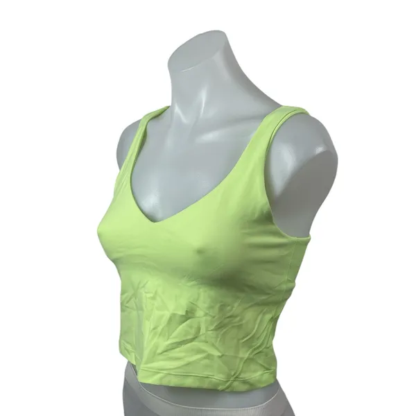 Lululemon Green V Neck Sleeveless Yoga Gym Athletic Activewear Crop Tank Top S - Image 2