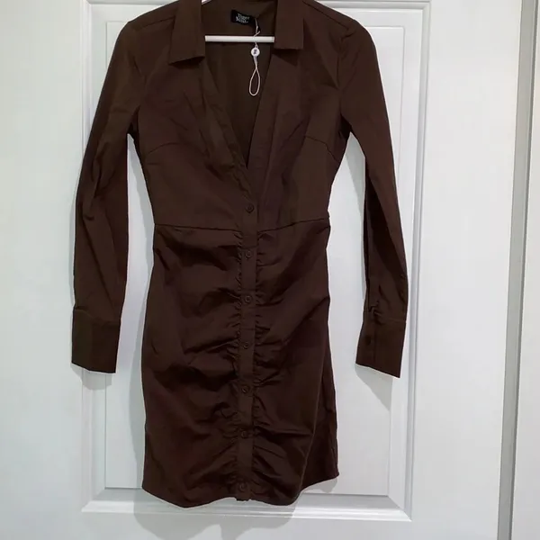 Tiger Mist. Brown shirt dress size xsmall new with tags - Image 3