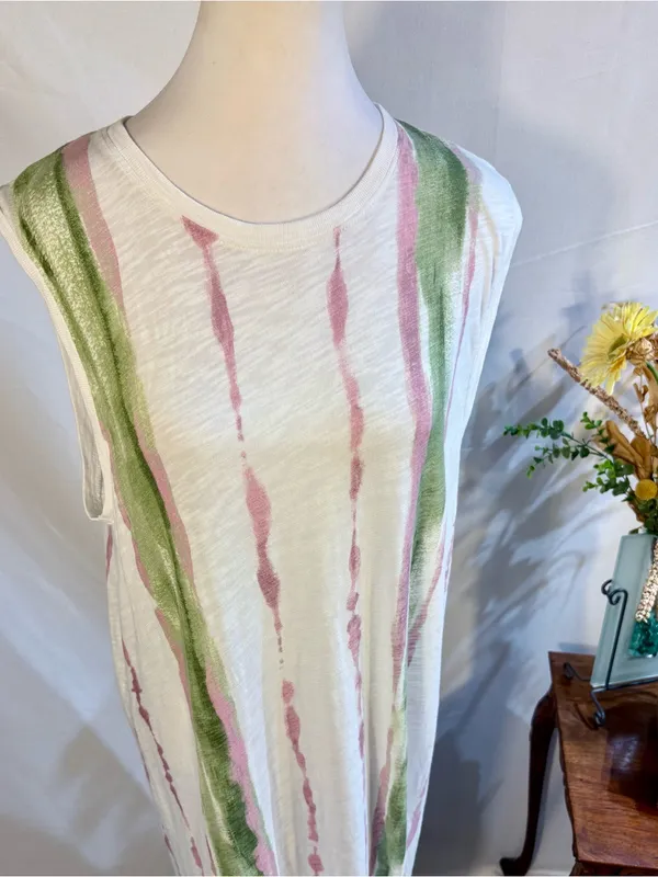 ATM Anthony Thomas Melillo Slub Cotton Paintstroke Stripe Maxi Dress XL🧡 - Image 3