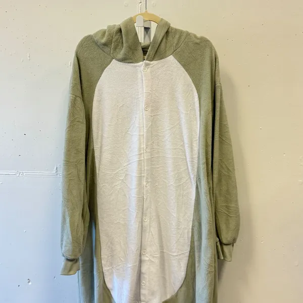 Funziez by Silver Lilly Elephant One Piece Adult Med Green Plush Pajamas Costume - Image 5