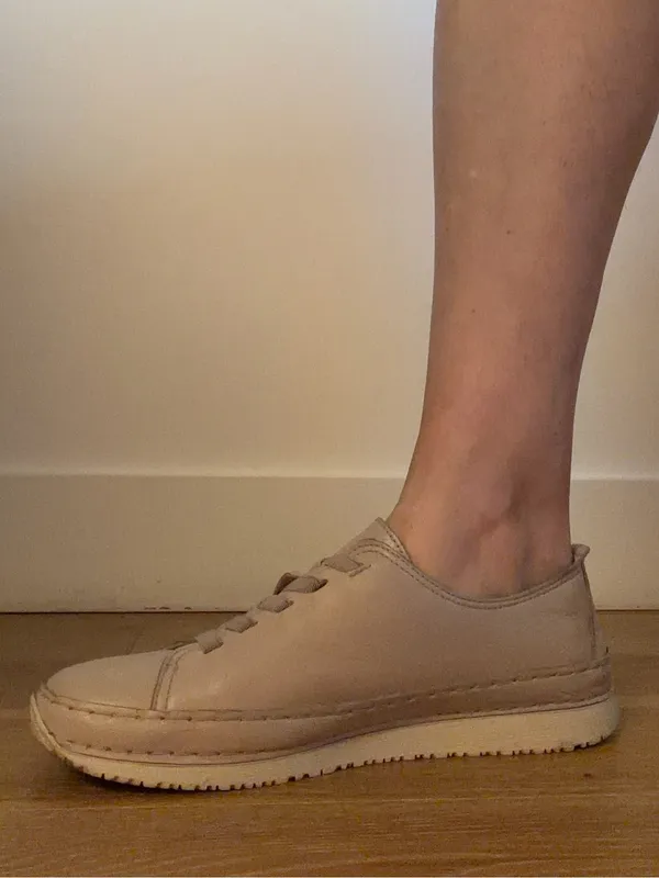 Women's Casual Leather Sneakers - Nude Beige - Image 2