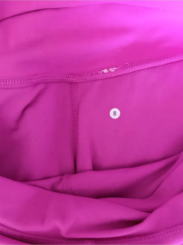 Stori Pink High Waisted Athletic Leggings Ribbed Lower Detail Size 8 - Image 5