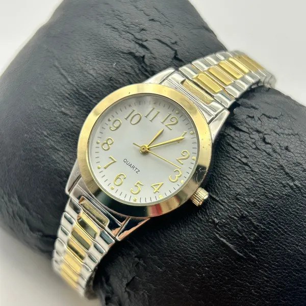 Accutime Watch Corp Two-tone St. Steel Women’s Watch Working New Battery - Image 2
