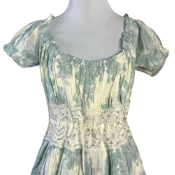 Free People Ethereal Dainty Cottage Lace Honeysuckle Floral Midi Dress Medium - Image 12