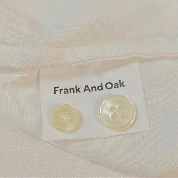 FRANK AND OAK White Button Down Medium Shirt - Image 6