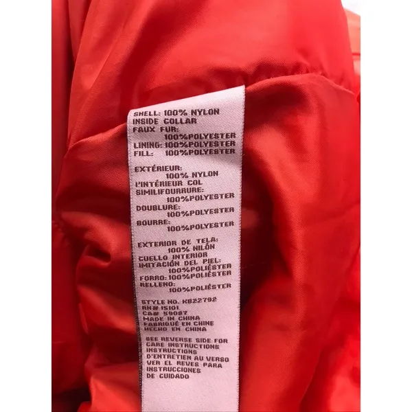 Koolaburra by UGG Puffer Jacket Womens Large Orange Faux Fur Collar KB22792 - Image 6
