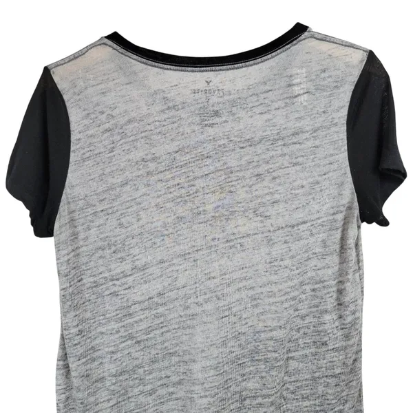 American Eagle Outfitters Women‎ Gray Black Favorite T Shirt Size S - Image 5