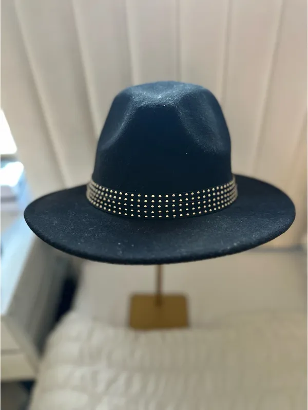 Women’s Fedora hat black - Image 2