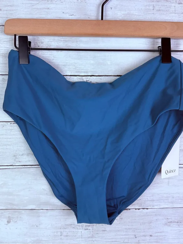Quince Italian High-Rise Bikini Bottom Teal Size large - Image 4