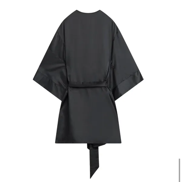 NWT ThirdLove short black silky tie robe, size OS - Image 3