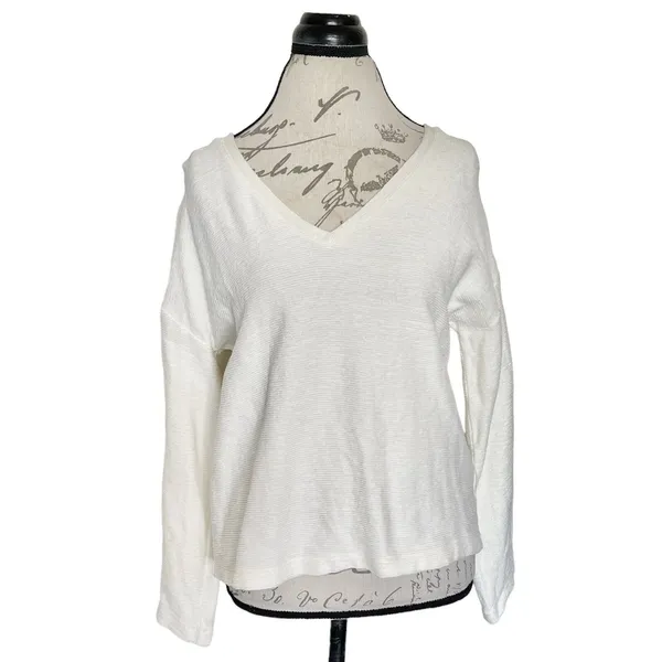 Madewell Womens Sweater Sz Medium Long Sleeve Minimalist Neutral Basic Casual - Image 2