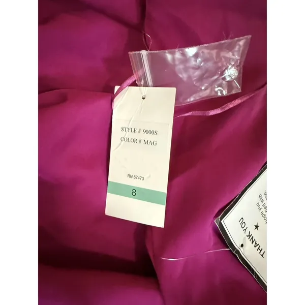 Taylor Women's Pink Rosette-Trim Halter Ruched Side-Slit Gown Dress Size 8 - Image 8
