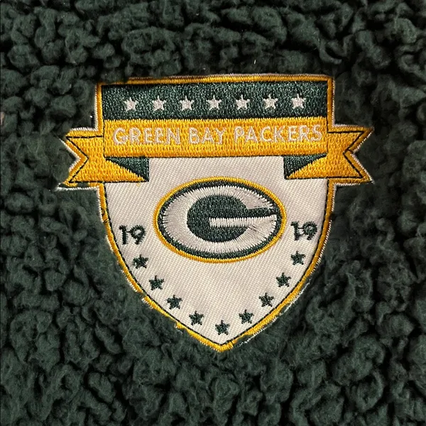 Green Bay Packers NFL Full Zip Sherpa Hoodie‎ NWOT Small - Image 4