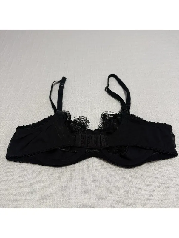 Victoria’s Secret 34C Push-up w/o Padding Lace Bra Black Dream Angels Unlined - Image 5