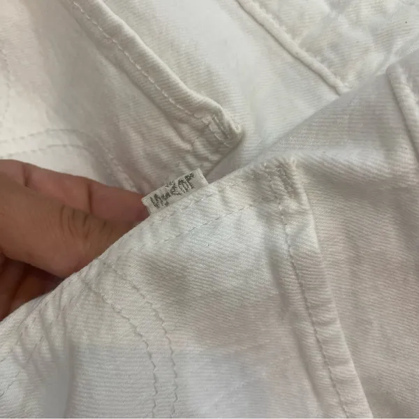 Levi’s White denim overall dress Sz S with pockets #denimdress - Image 3