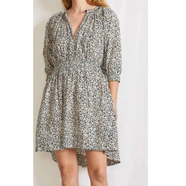 Apiece Apart Dress Womens XS Black Yellow Floral Organic Cotton Mini Summer - Image 4