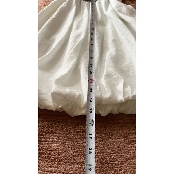 PrettyGarden White Wrap Dress XL Puff Sleeve V-Neck Flowy - Image 3