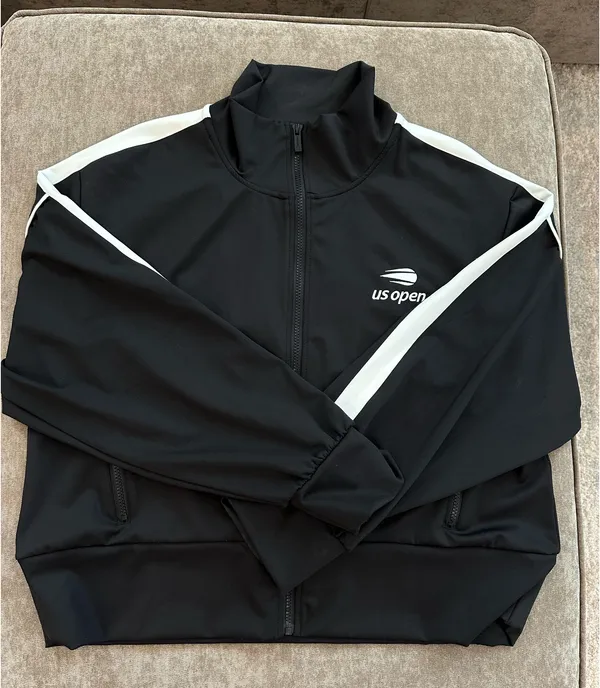 US Open Black Zip Down Jacket Size XL - Image 5