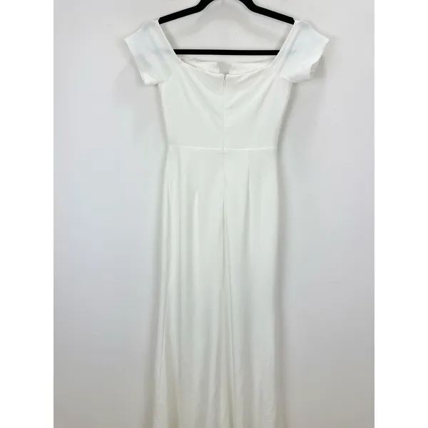 NEW Lulus Loveliest Aura White Off-the-Shoulder Mermaid Maxi Dress Wedding XS - Image 10