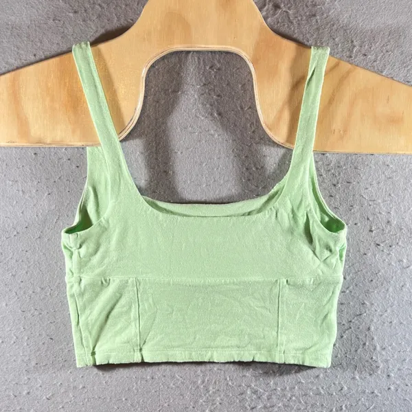 1057 |‎ Wilfred Free Aritzia Slim Fit Orbit Crop Top Tank Lime Green Womens M - Image 2