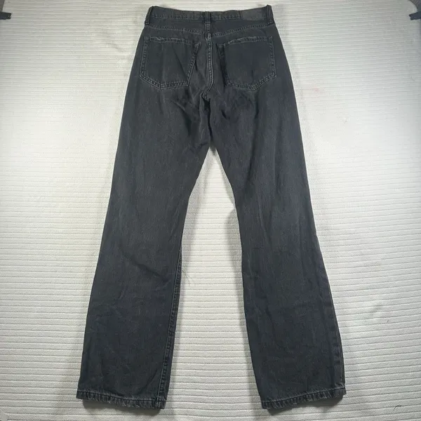 Aeropostale 90's Baggy Black Wash Button Fly Distressed Denim Jeans Size 0 - Image 8