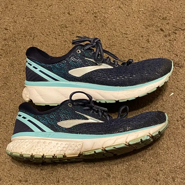 Womens Brooks Ghost 11 Green Blue‎ Teal Running Shoes Size 7 - Image 2