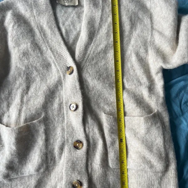 A Part of the Art Cream Button Front Wool Alpaca Blend Cardigan Neutral Layer S - Image 7