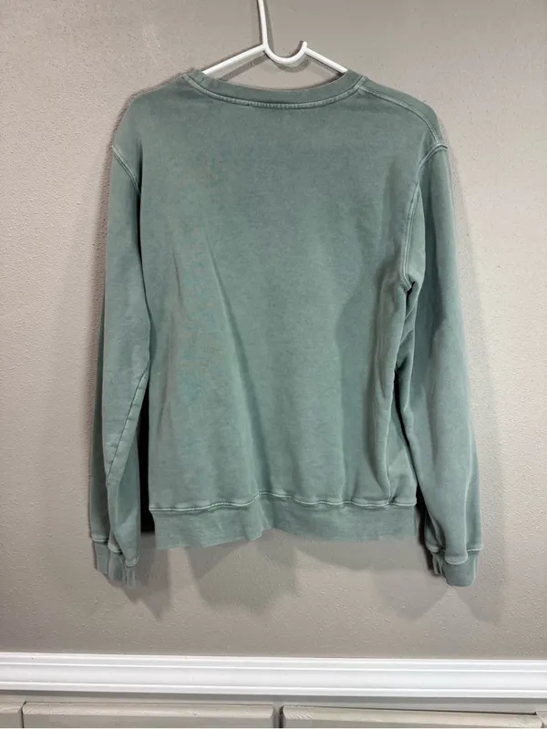 Sage Green 'Dreamer' Leopard Graphic Crewneck Sweater - Image 3