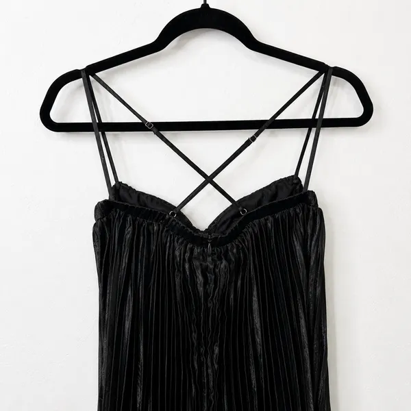 NEW Lulus Brilliant Allure Black Pleated Empire Sweetheart Maxi Dress Small - Image 9