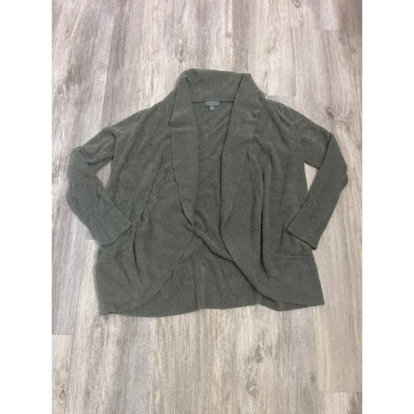 Barefoot Dreams CozyChic Lite Circle Cardigan‎ Olive Green Shawl Collar L/XL - Image 2