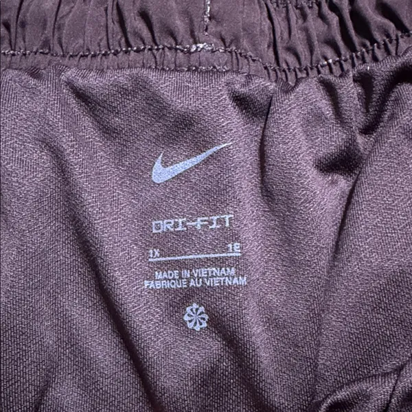 Nike Women's Dusty burgundy Athletic Shorts with Maroon Trim - Image 2