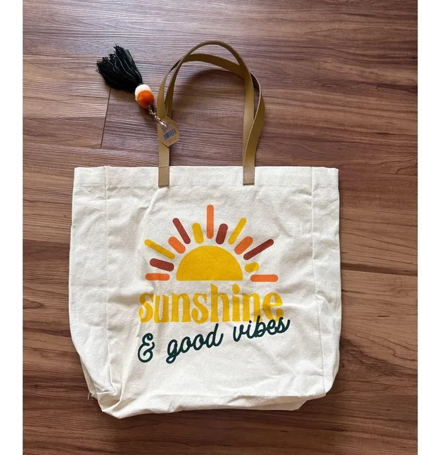 Sunshine & Good VIbes beach bag tote NWT - Image 2