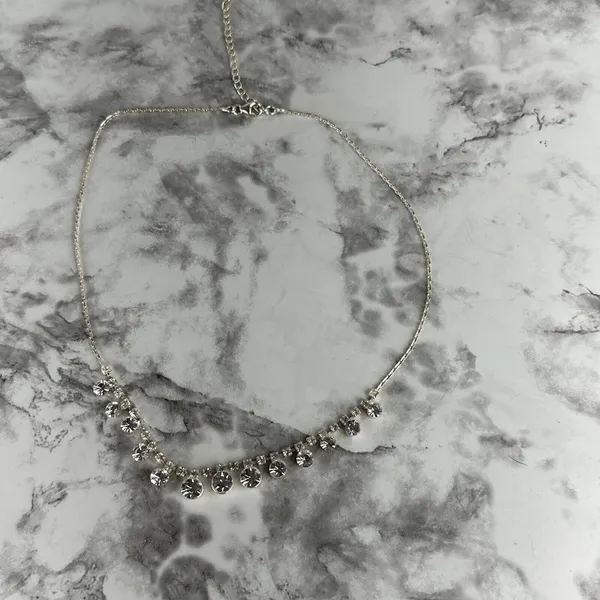 Vintage Art Deco Style Cubic Zirconia Crystal‎ Rhinestone Cocktail Necklace - Image 2