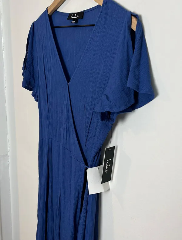 Lulus NWT - Heart of Marigold Denim Blue Wrap Maxi Dress - Image 6