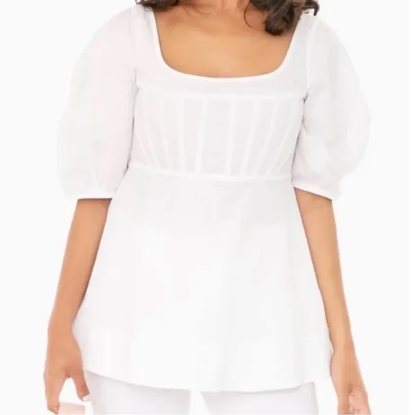 Tuckernuck White Nealy Puff Sleeve Blouse - Image 2