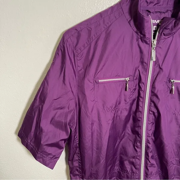 Storm Pack Women's Size Medium Short Sleeve Windbreaker Jacket Purple Zip‎ Front - Image 5
