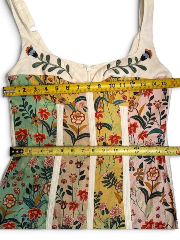Christian Lacroix Linen Floral Midi Dress | Yellow, Mint & Pink | Size 6🌼💗 - Image 16
