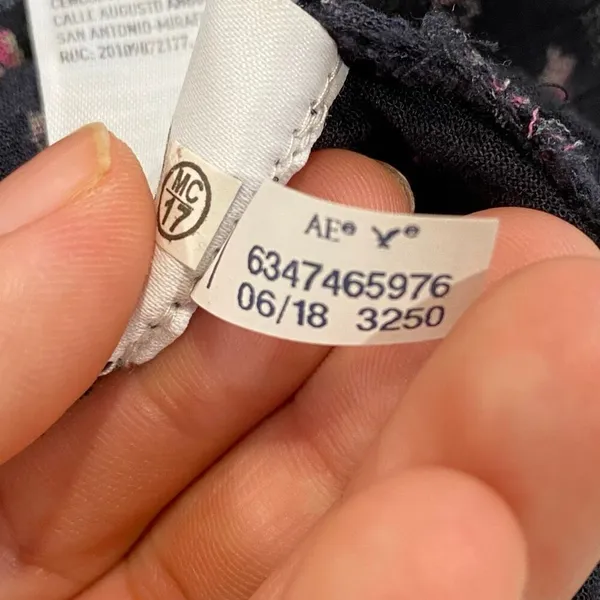 American Eagle Floral Babydoll Mini Dress Women Small Navy Button Front Sundress - Image 8