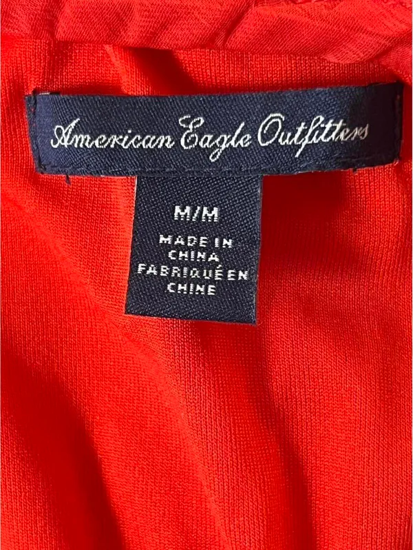 Vintage Y2K American Eagle red ruffle mini dress Size Medium 🌸 - Image 7