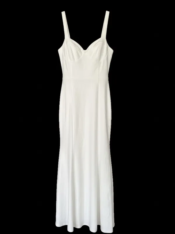 NWOT Lulus Happy Romantic White Bustier Mermaid Maxi Dress M - Image 5