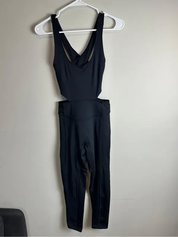 FP Movement Free People Back It Up Jumpsuit Black Cutout Criss Cross Size S/P - Image 3